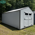 Outland Trailers 12x20 utility shed with double doors, durable metal construction, and ample storage space for tools and equipment.